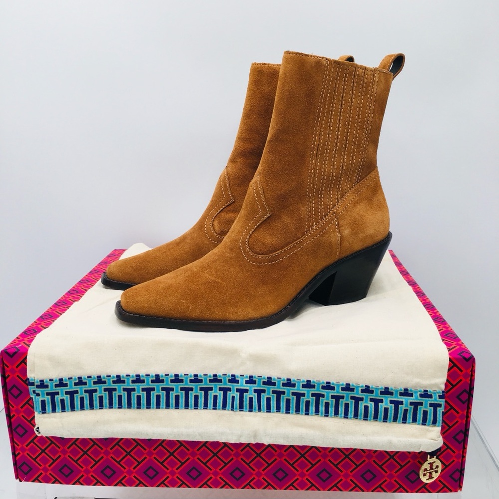 Tory Burch Brown Suede Western Heeled Boots  Women’s Size 7 M